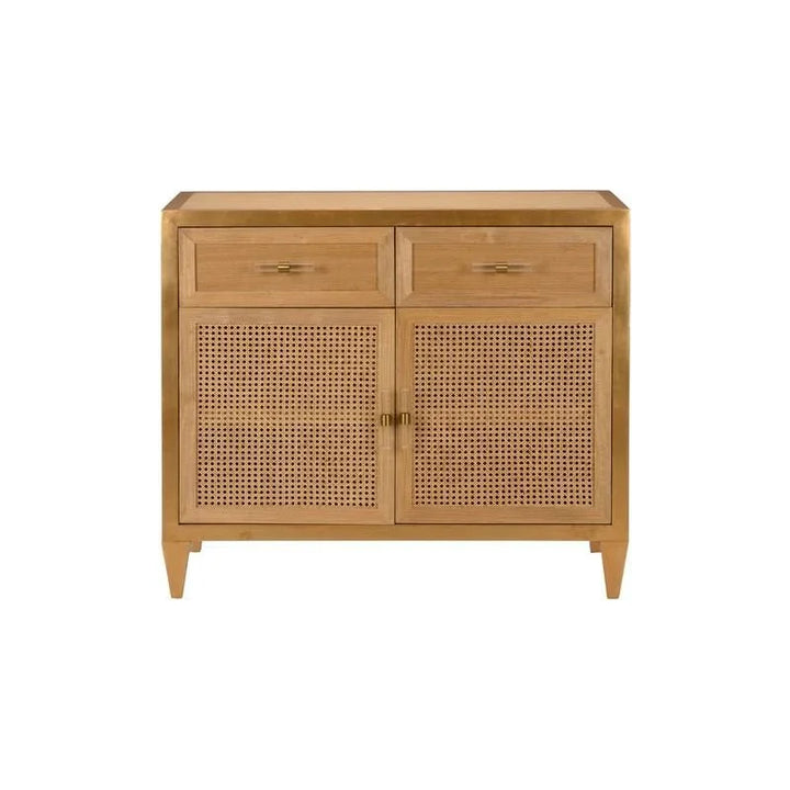 Petite Caned Wood Framed Brown Buffet - LOOMLAN - Chelsea House - Buffets