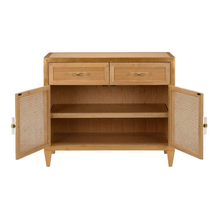 Petite Caned Wood Framed Brown Buffet - LOOMLAN - Chelsea House - Buffets