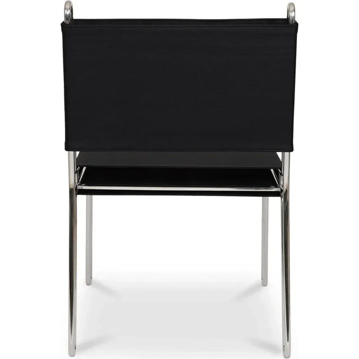 Petra Black Leather Armless Accent Chair - LOOMLAN - Moe's Home - Accent Chairs