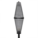 Petra Steel and Glass Floor Lamp-Floor Lamps-Noir-LOOMLAN