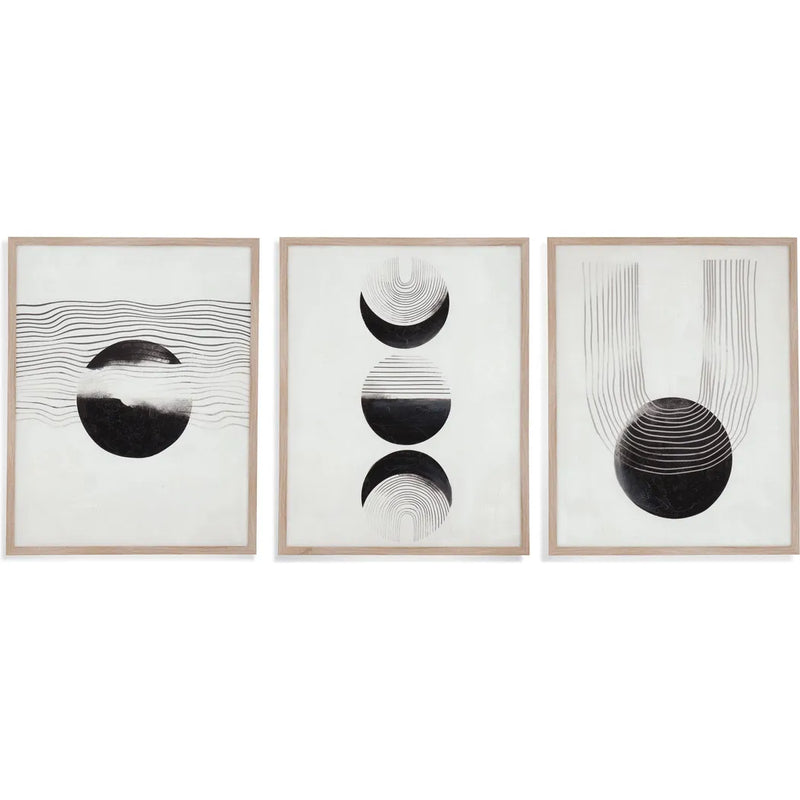 Phases Black Wall Art (Set of 3)