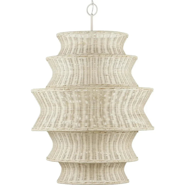 Phebe Large Rattan Chandelier - LOOMLAN - Currey & Co - Chandeliers