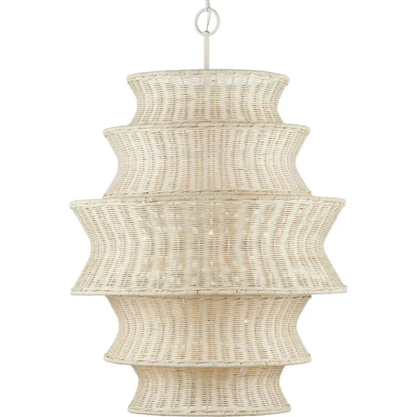 Phebe Large Rattan Chandelier - LOOMLAN - Currey & Co - Chandeliers