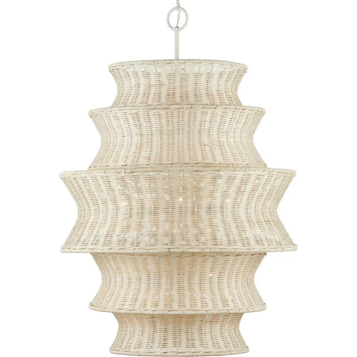 Phebe Large Rattan Chandelier - LOOMLAN - Currey & Co - Chandeliers