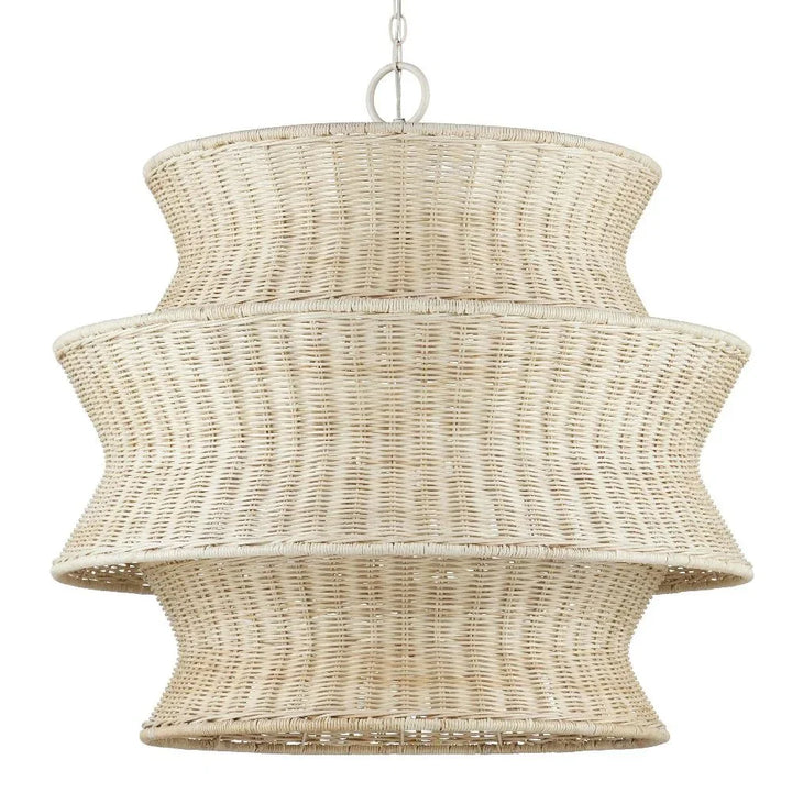 Phebe Medium Rattan Chandelier - LOOMLAN - Currey & Co - Chandeliers