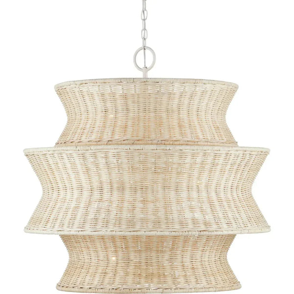 Phebe Medium Rattan Chandelier - LOOMLAN - Currey & Co - Chandeliers