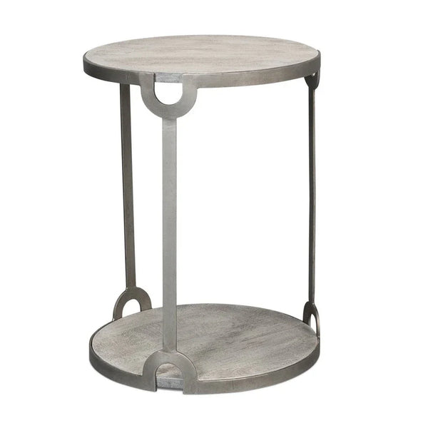 Phin Wood Top Round End Table - LOOMLAN - Sarreid - Side Tables