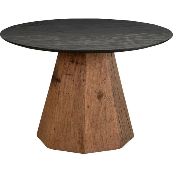 Phoebe Black Marble Top Round Dining Table-Dining Tables-Furniture Classics-LOOMLAN