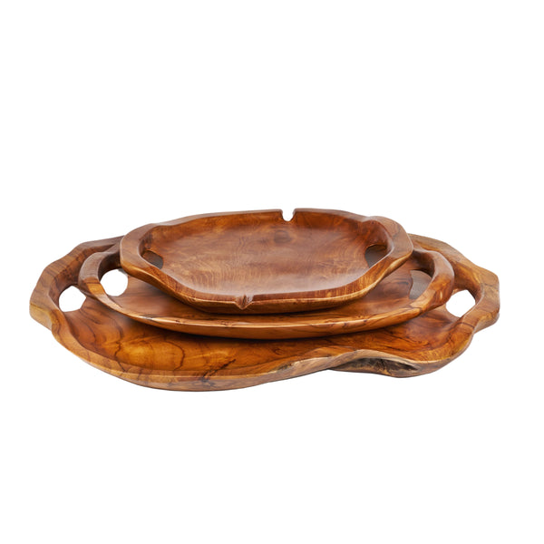 Phoenix Natural Teak Tray 3PC