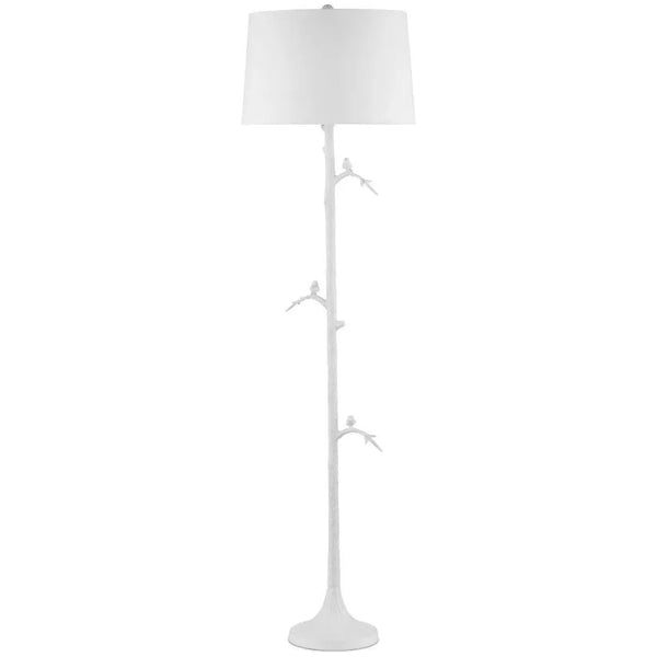 Piaf Aluminum White Floor Lamp-Floor Lamps-Currey & Co-LOOMLAN