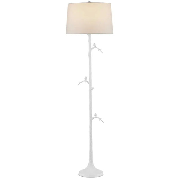 Piaf Aluminum White Floor Lamp-Floor Lamps-Currey & Co-LOOMLAN