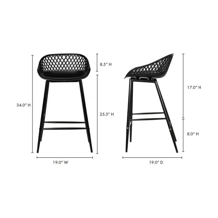 Piazza Black Outdoor Counter Stool - LOOMLAN - Moe's Home - Counter Stools