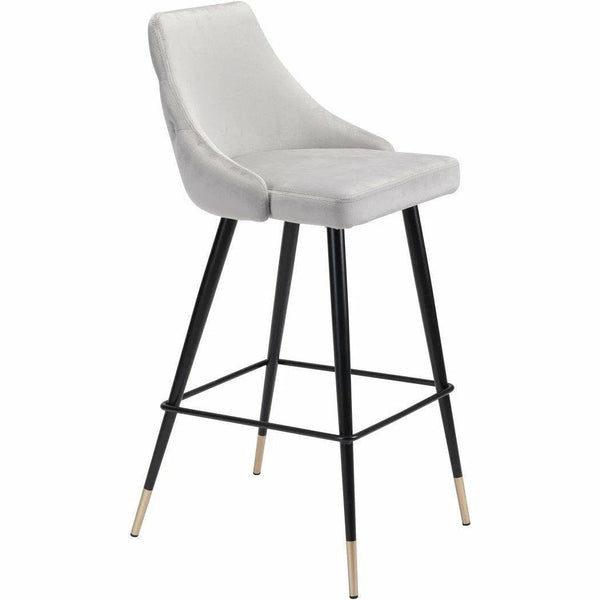 Piccolo Bar Chair Gray Bar Stools LOOMLAN By Zuo Modern