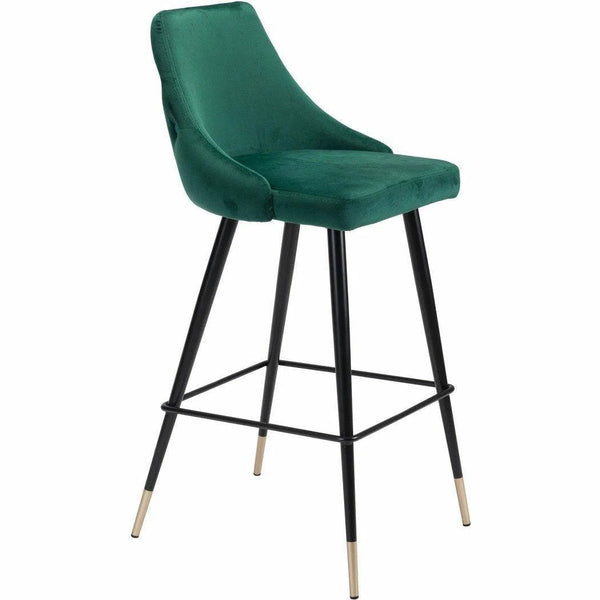 Piccolo Bar Chair Green Bar Stools LOOMLAN By Zuo Modern