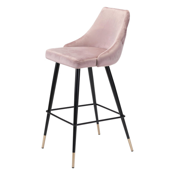 Piccolo Bar Chair Pink Bar Stools LOOMLAN By Zuo Modern