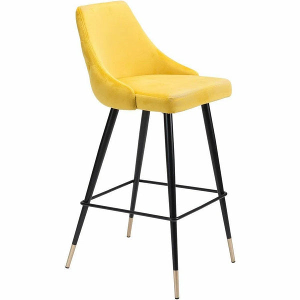 Piccolo Bar Chair Yellow Bar Stools LOOMLAN By Zuo Modern