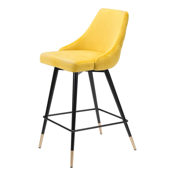 Piccolo Counter Chair Yellow Counter Stools LOOMLAN By Zuo Modern