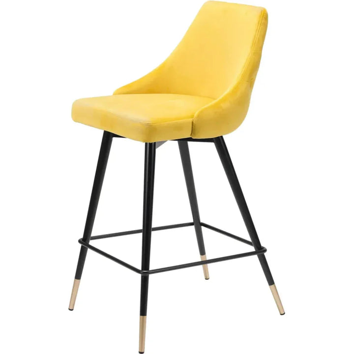 Piccolo Counter Chair Yellow - LOOMLAN - Zuo Modern - Counter Stools