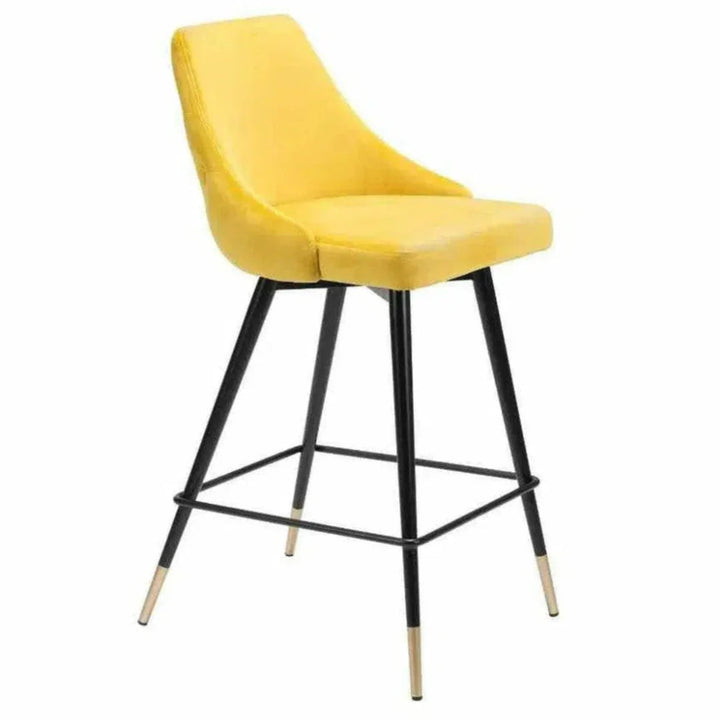 Piccolo Counter Chair Yellow - LOOMLAN - Zuo Modern - Counter Stools