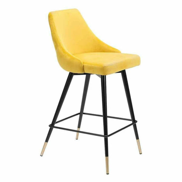 Piccolo Counter Chair Yellow Counter Stools LOOMLAN By Zuo Modern
