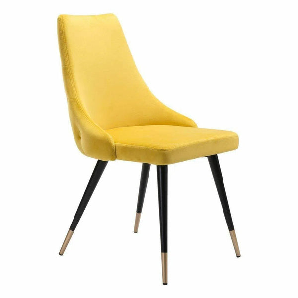 Piccolo Dining Chair (Set of 2) Yellow Dining Chairs LOOMLAN By Zuo Modern