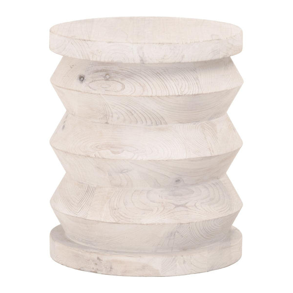 Pier Accent White End Table Reclaimed Solid Wood Side Tables LOOMLAN By Essentials For Living