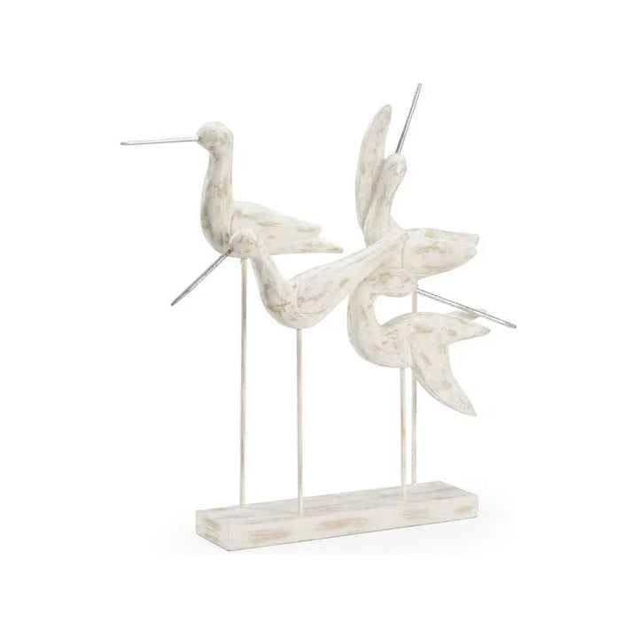 Pier Mango Wood White Bird Sculpture - LOOMLAN - Wildwood - Statues & Sculptures