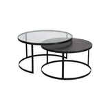 Pierre Iron d Nesting Round Coffee Table-Coffee Tables-Artesia-Black-LOOMLAN