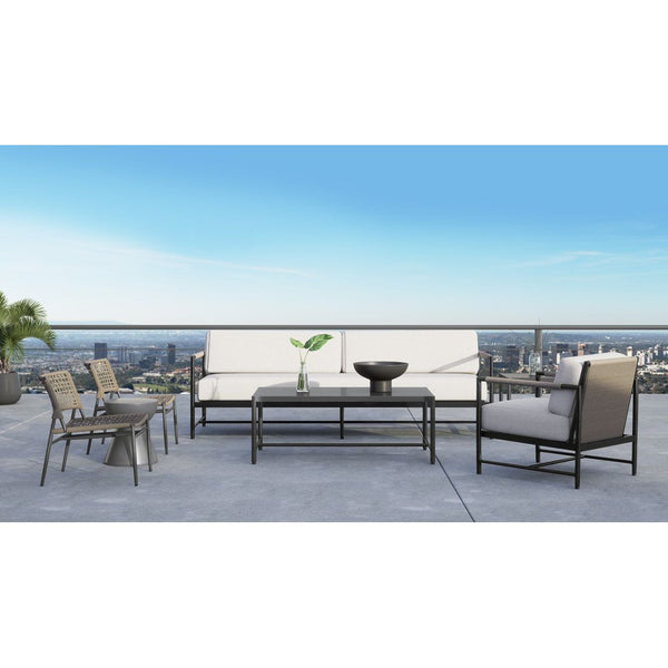 Pietra Sunbrella Modern Outdoor Loveseat-Outdoor Sofas & Loveseats-Sunset West-LOOMLAN