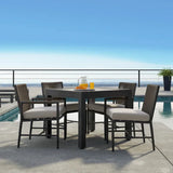 Pietra Sunbrella Outdoor Dining Arm Chair 2PC-Outdoor Dining Chairs-Sunset West-LOOMLAN