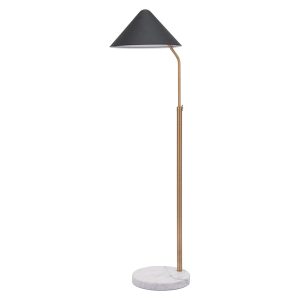 Pike Floor Lamp Black & White Floor Lamps LOOMLAN By Zuo Modern