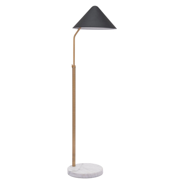 Pike Floor Lamp Black & White Floor Lamps LOOMLAN By Zuo Modern