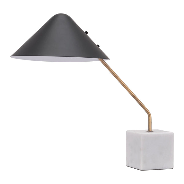 Pike Table Lamp Black & White Table Lamps LOOMLAN By Zuo Modern