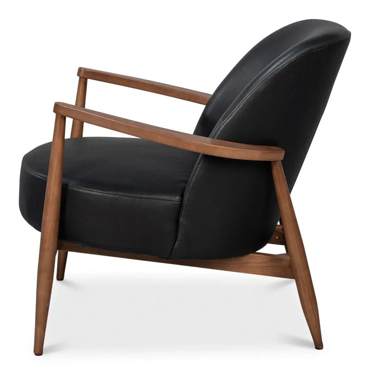 Pindar Traditional Leather Armchair - LOOMLAN - Sarreid - Club Chairs