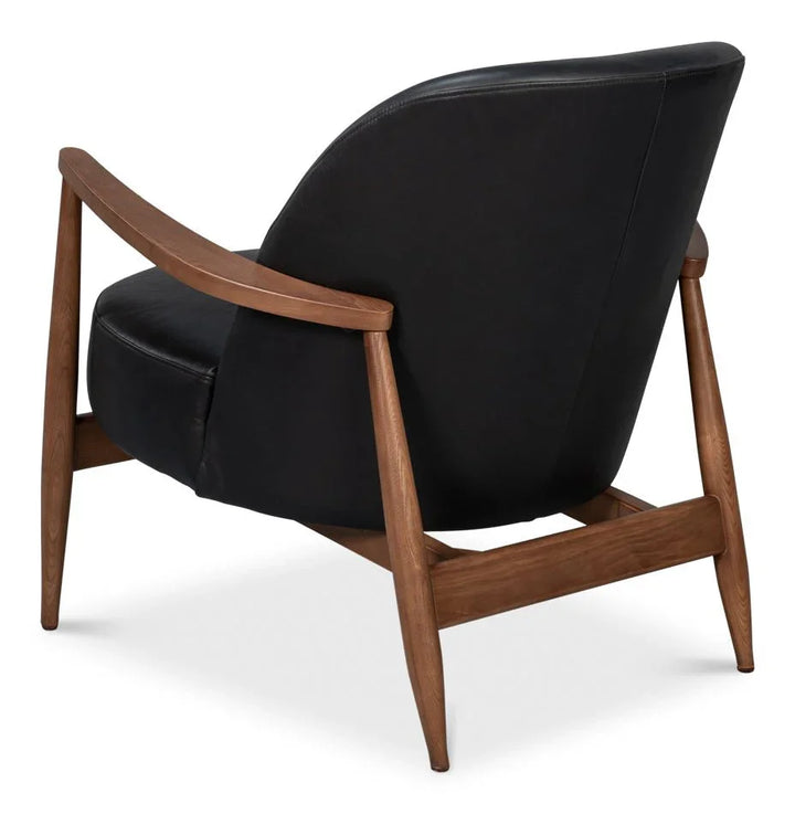 Pindar Traditional Leather Armchair - LOOMLAN - Sarreid - Club Chairs