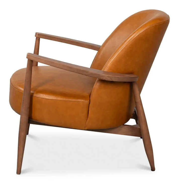Pindar Traditional Leather Armchair - LOOMLAN - Sarreid - Club Chairs