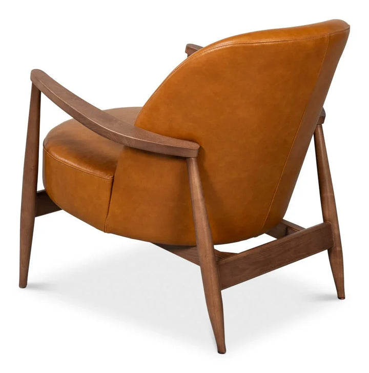 Pindar Traditional Leather Armchair - LOOMLAN - Sarreid - Club Chairs