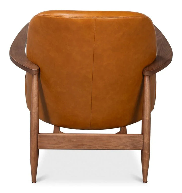 Pindar Traditional Leather Armchair - LOOMLAN - Sarreid - Club Chairs