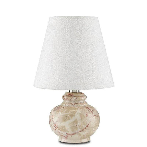 Pink Piccolo Tan Mini Table Lamp - LOOMLAN - Currey & Co - Table Lamps