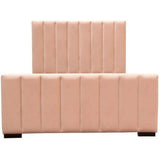 Pink Velvet Tufted Eastern King Bed Frame