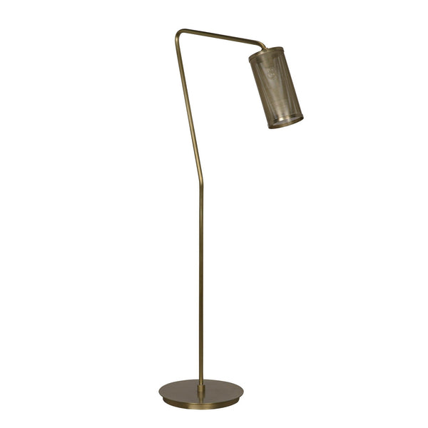Pisa Metal Floor Lamp With Brass Finish-Floor Lamps-Noir-LOOMLAN