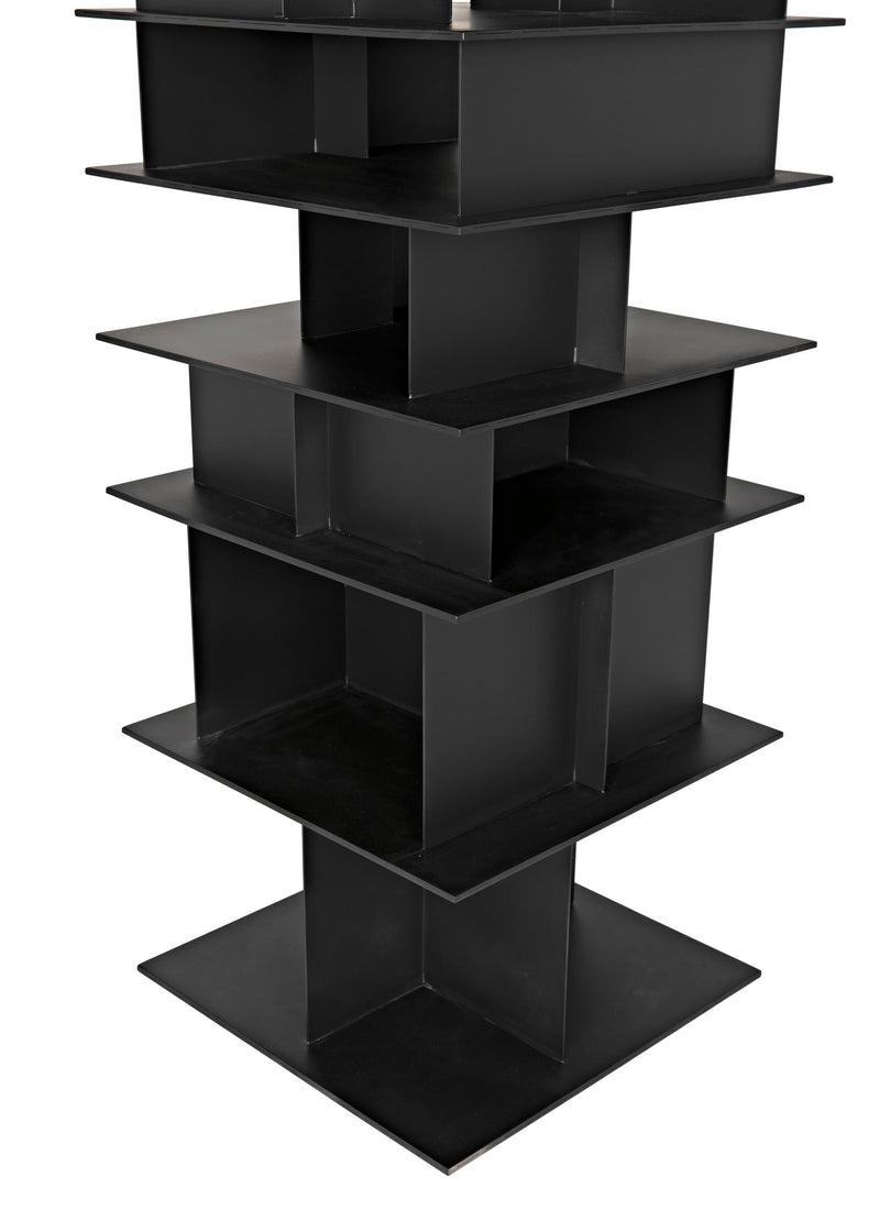 Pisa Shelf, Black Steel-Wall Shelves & Ledgers-Noir-LOOMLAN