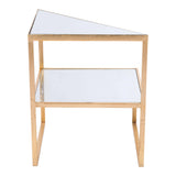 Planes Side Table Gold & Mirror Side Tables LOOMLAN By Zuo Modern