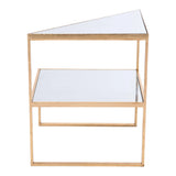 Planes Side Table Gold & Mirror Side Tables LOOMLAN By Zuo Modern