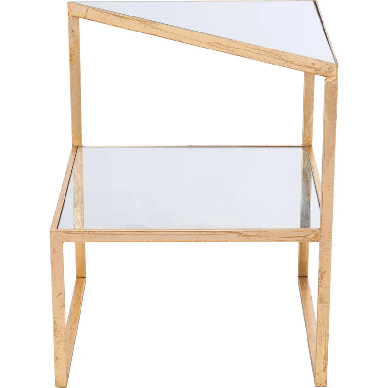 Planes Side Table Gold & Mirror