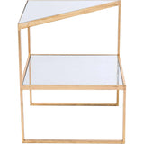 Planes Side Table Gold & Mirror Side Tables LOOMLAN By Zuo Modern