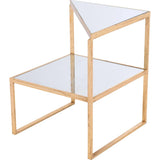 Planes Side Table Gold & Mirror