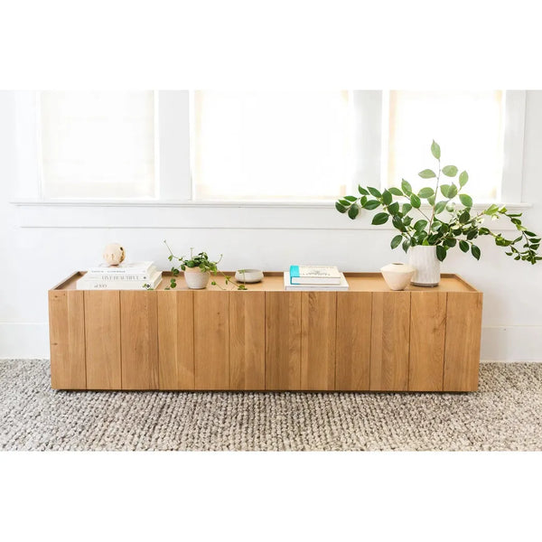 Plank Natural Wood Media Cabinet-TV Stands & Media Centers-Moe's Home-LOOMLAN