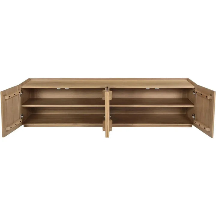 Plank Natural Wood Media Cabinet - LOOMLAN - Moe's Home - TV Stands & Media Centers