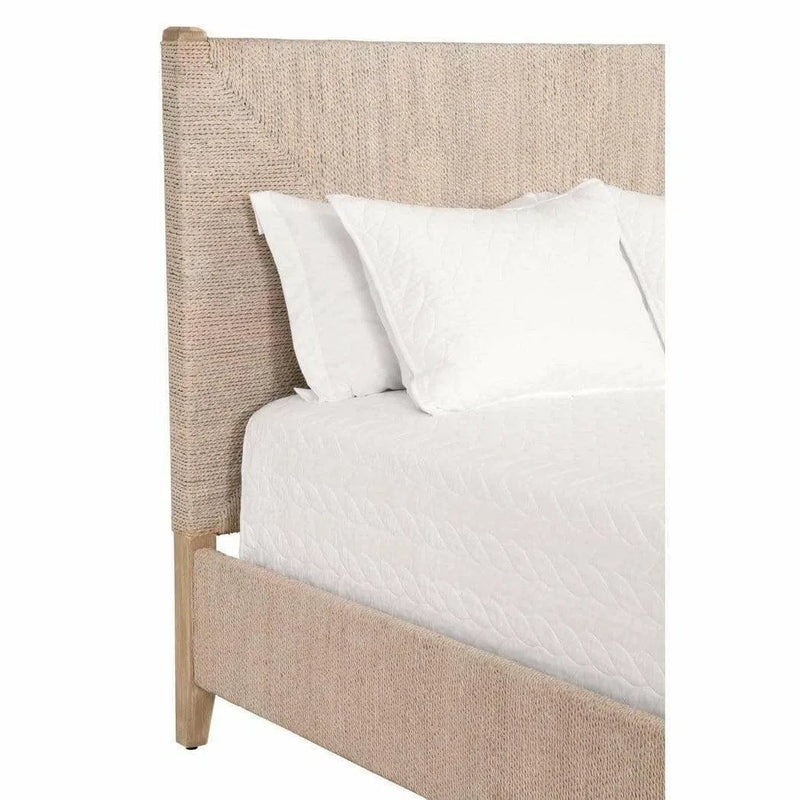 Platform Malay Queen Bed Frame In White Wash Abaca Rope Beds LOOMLAN By Essentials For Living